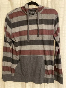 Camicia retrò fit grande manica lunga righe tasche cappuccio marrone nero grigio scuola - Foto 1 di 4