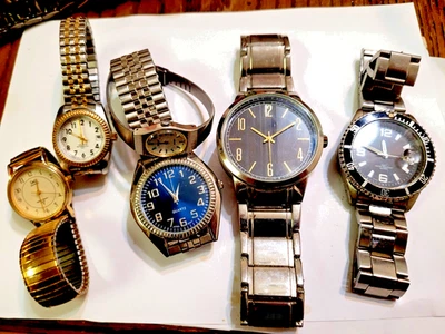 Lote de 6 relógios masculinos de quartzo - Imagem 1 de 3