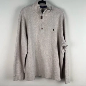 Polo By Ralph Lauren Brown 3/4  Zip Up Pullover sweater, XXL, Good Condition  - Picture 1 of 11