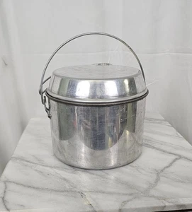 Vintage Bull Dog Marke England Nesting Camp Kochtöpfe mit Deckel/Pfannen & Griffen - Bild 1 von 15