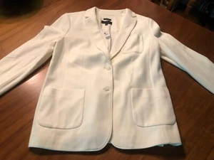 TALBOTS Womens ABERDEEN Jacket Blazer Size 14 WHITE LINED NWT NEW NICE - Picture 1 of 11