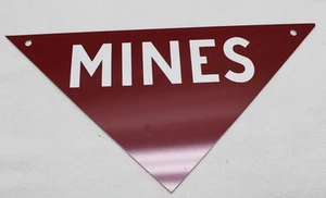 Vintage Vietnam US military Minefield marcador MINES signo de metal rojo cada E2209 - Imagen 1 de 3