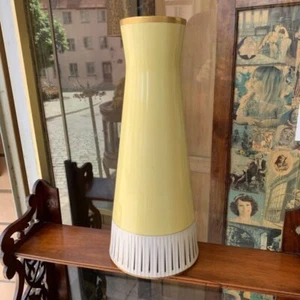 Große Vase Porzellan Eschenbach 49,5 cm Pastellgelb Weiß Midcentury 50er 60er - Picture 1 of 7