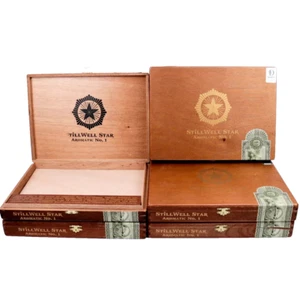 Lote de 5 StillWell Star Toro Aromático Nº 1 caja de cigarros Woodne 11,5" x 8,5" x 1,5" - Imagen 1 de 10