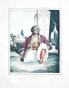 c1830 Joannina Grecia Le Garde des Sceaux d'Ali-Pacha litografia falena Luigi Dupré - Foto 1 di 1