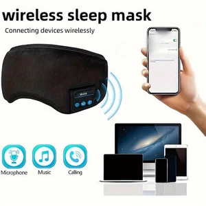 Sleep Headphones Bluetooth Wireless Music Headband Sleeping Eye Mask Cozy Bands - Picture 1 of 14