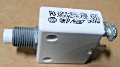MECHANICAL PRODUCTS Mechanical Prod. 1600-206-200-32 Circuit Breaker w Push Button 250 VAC / 50 VDC
