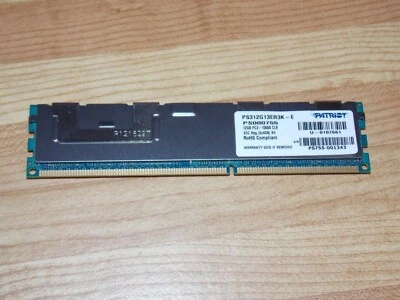 PATRIOT 12GB (3x4GB Kit) PC3-10600 CL9 ECC SERVER Memory Stick PS312G13ER3K-E - Image 1 of 2