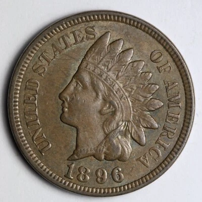 1896 1/1 RPD Indian Head Cent Penny CHOICE BU *UNCIRCULATED* MS E334 KHP - Image 1 of 3