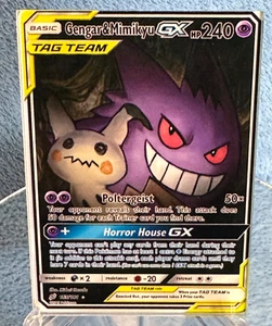 Gengar & Mimikyu GX - 165/181 Pokemon Sun & Moon- Custom Art on Acrylic Tile - Picture 1 of 3