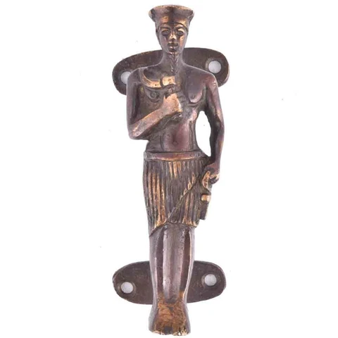 Set of 2 Antique Tribal King Bronze  Door Pull Handles Vintage Style Cover