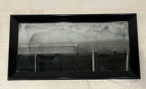 Distressed Vintage Aged Mirror High Gloss Black Frame (Local Pick Up Option) Cover