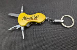 Vintage Alpine Club Switzerland Yellow Multi Tool Keychain with Built In Lighter - Picture 1 of 9