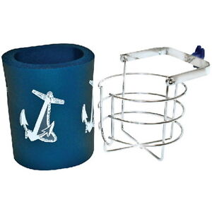 Chrome Plated Brass Swinging Drink Holder with Foam Thermal Insulator for Boats