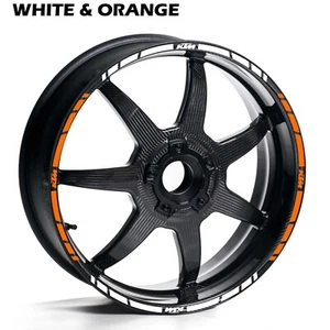 KTM TWO COLOURS WHEEL RIM STRIPES DECALS TAPE STICKERS BIKE KIT - Picture 1 of 12