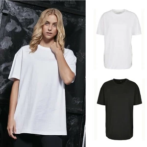 Camiseta de mujer de gran tamaño largo y ancho talla grande 100% algodón XS-5XL - Imagen 1 de 4