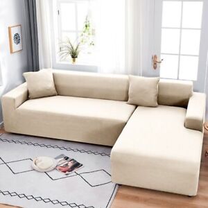 Waterproof L Shaped Sofa Cover Elastic Slipcover Chaise Stretch for Living Room