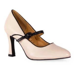 Banned Retro Vintage Rockabilly Swing Pumps Mary-Jane Schuhe - Far Out Schwarz