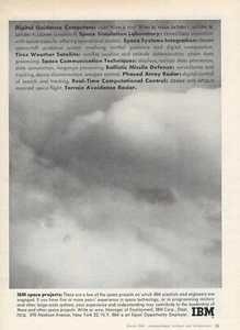 1964 IBM Print Ad ~ Digital Guidance Computers ~ Space Race ~ Cold War - Picture 1 of 7