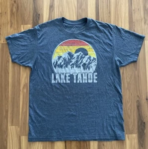 Well Worn Brand Mens Sz Large Lake Tahoe T-shirt Graphic Blue Short Sleeve Soft - Picture 1 of 4