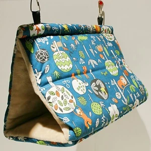 Small Animal Tunnel Bed Nest Hideout Getaway Plush Hanging Triangle Safari - Picture 1 of 5