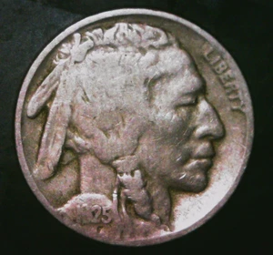 1925 P BUFFALO NICKEL WITH A RETAINED LAMINATION PEEL ERROR - Picture 1 of 4