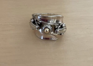 Vintage Authentic Barry Kieselstein-Cord Sterling Silver14 K Gold Frog Ring - Picture 1 of 14