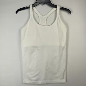 Lululemon Damen-Tankregal-BH groß weiß gerippt Größe 8 - Bild 1 von 6