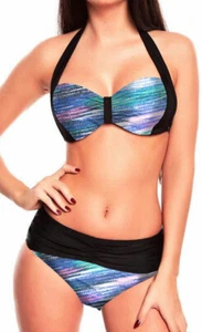 WSFL11-1957-B5-1398) CONJUNTO BIKINI PUSH UP SEÑORA SLIP COLORIDO ESTAMPADO TALLA 40 - Imagen 1 de 2