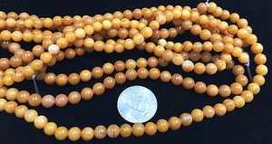 16" Strand 6mm NATURAL GOLDEN AMBRONITE Round Gemstone Beads - Picture 1 of 1