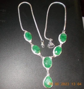 Stauer Carnaval faceted emerald necklace 17887 New - Picture 1 of 4