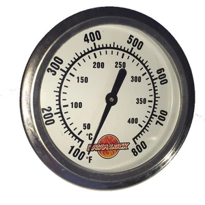 2-5/8" BBQ smoker pit thermometer charcoal grill TEMP GAUGE 1 3/8" stem ACCURATE - Picture 1 of 5