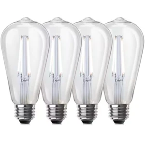 60-Watt Equivalent ST19 Dimmable Straight Filament Clear Glass E26 Vintage Ediso - Picture 1 of 12
