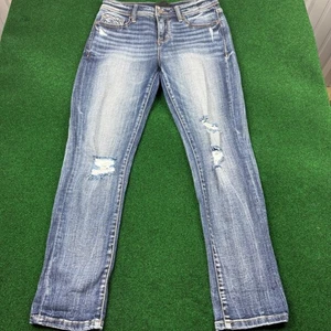 Schnalle schwarz Fit No. 256 Distressed Ripped Denim Jeans Damen Größe 25 - Bild 1 von 7