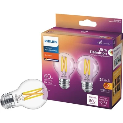 Philips Ultra Definition 60W Equivalent Soft White G16.5 Medium LED Decorative - Image 1 of 4
