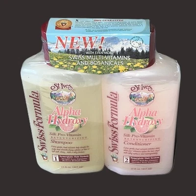RARE St. Ives Swiss Formula Shampoo & Conditoner Alpha Hydoxy Vintage 1980s New - Image 1 of 4
