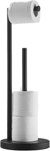 Toilettenpapierhalter Schwarz - Freistehend, Ohne Bohren, Klopapier Aufbewahrung - Bild 1 von 9