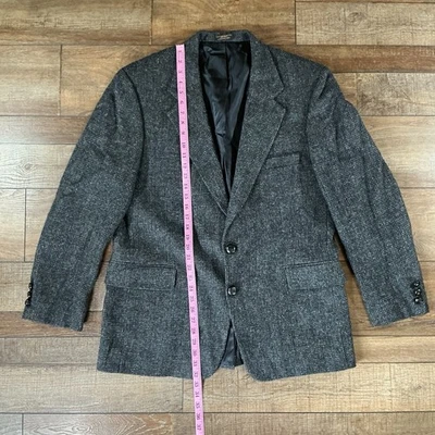 Harris Tweed Men's 46R Handwoven Wool Blazer Gray Scotland USA Sport Coat #4922 - Image 1 of 4