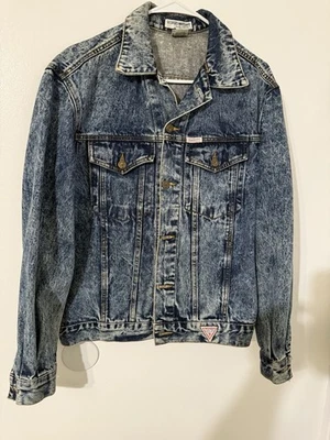 Vintage  1980s GUESS By Georges Marciano Retro Blue Jean Jacket Sz m USA - Image 1 of 4