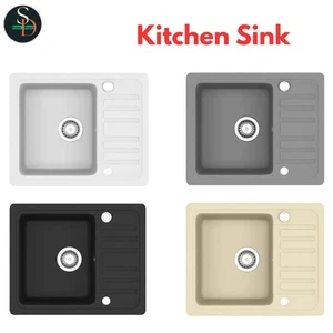 Fregadero de cocina de granito moderno lavabo individual fregaderos de cocina vidaXL - Imagen 1 de 29