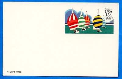 Pre Paid Postcard 13c Summer Olympics Postal Card 1983 UX100 Unused - Image 1 of 2