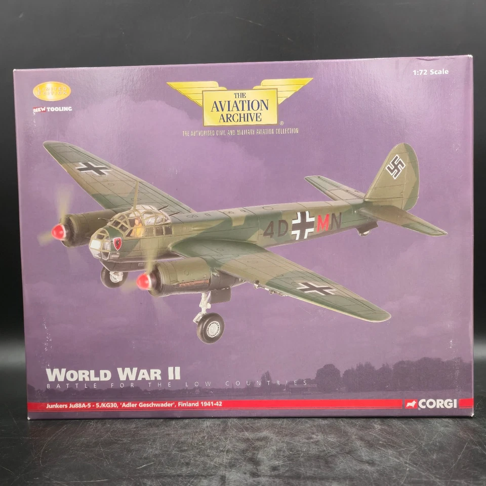 Corgi 1:72 Junkers Ju88A-5-5./KG30 Adler Geschwader Finland 1941-42 AA36702 - Image 1 of 4