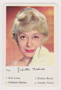 Giulietta Masina 1958 F.X. Schmid Film Festival German Game Card - NM+ NM-MT - Picture 1 of 2