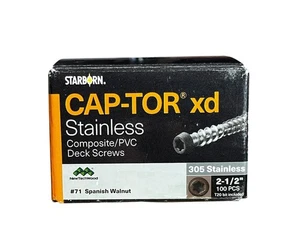 Starborn CAP-TOR xd Stainless Composite/PVC Deck Screws 2-1/2in 100pcs - Picture 1 of 3