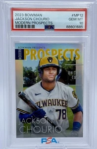 Jackson Chourio RC 2023 Bowman - Modern Prospects #MP12 PSA 10 Brewers - Picture 1 of 3