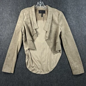 BCBGMaxAzria Norton Blazer Women’s Medium Beige Faux Suede Draped Back Jacket - Picture 1 of 8