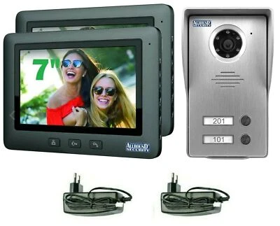 Video Türsprechanlage 2 Familienhaus Gegensprechanlage Sprechanlage 7" TFT LCD S - Bild 1 von 4