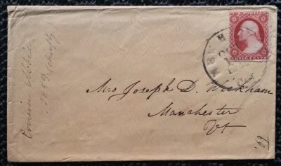 COVER US 1859 SC#26 3c NEW HAVEN CT MANCHESTER NH - Image 1 of 3
