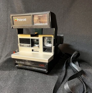 Vintage Original Polaroid Sun 600 LMS Land Camera - Instant Film Flash w/ Strap - Picture 1 of 6