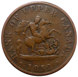 Token Bank of Upper Canada One Half Penny 1852 - Picture 1 of 2